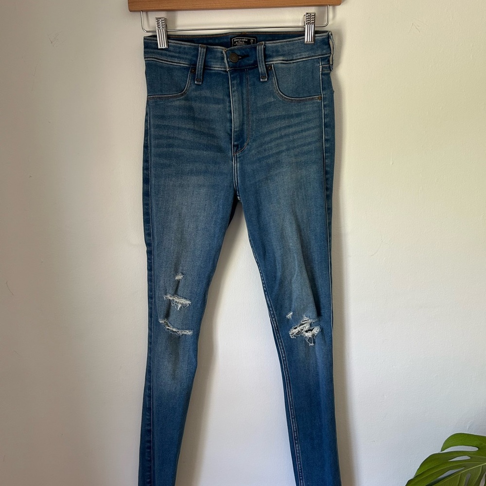 Women's Blue Distressed Jeans